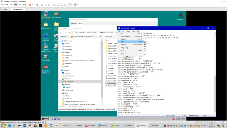 Windows Audio File Windows 98 Setting up and Installing Sound Drivers for Windows 98SE on VMWare ...